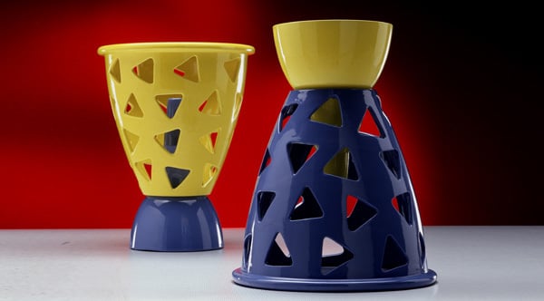 Keramikentwurf der Vasen von Linde Burkhardt, Dekore von Alessandro Mendini (Foto: Cesare Genunzio)