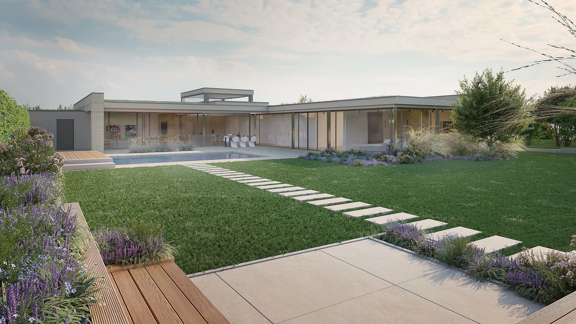 Einfamilienhaus bei Hannover: neugebauter Bungalow mit architektonischem Anspruch.