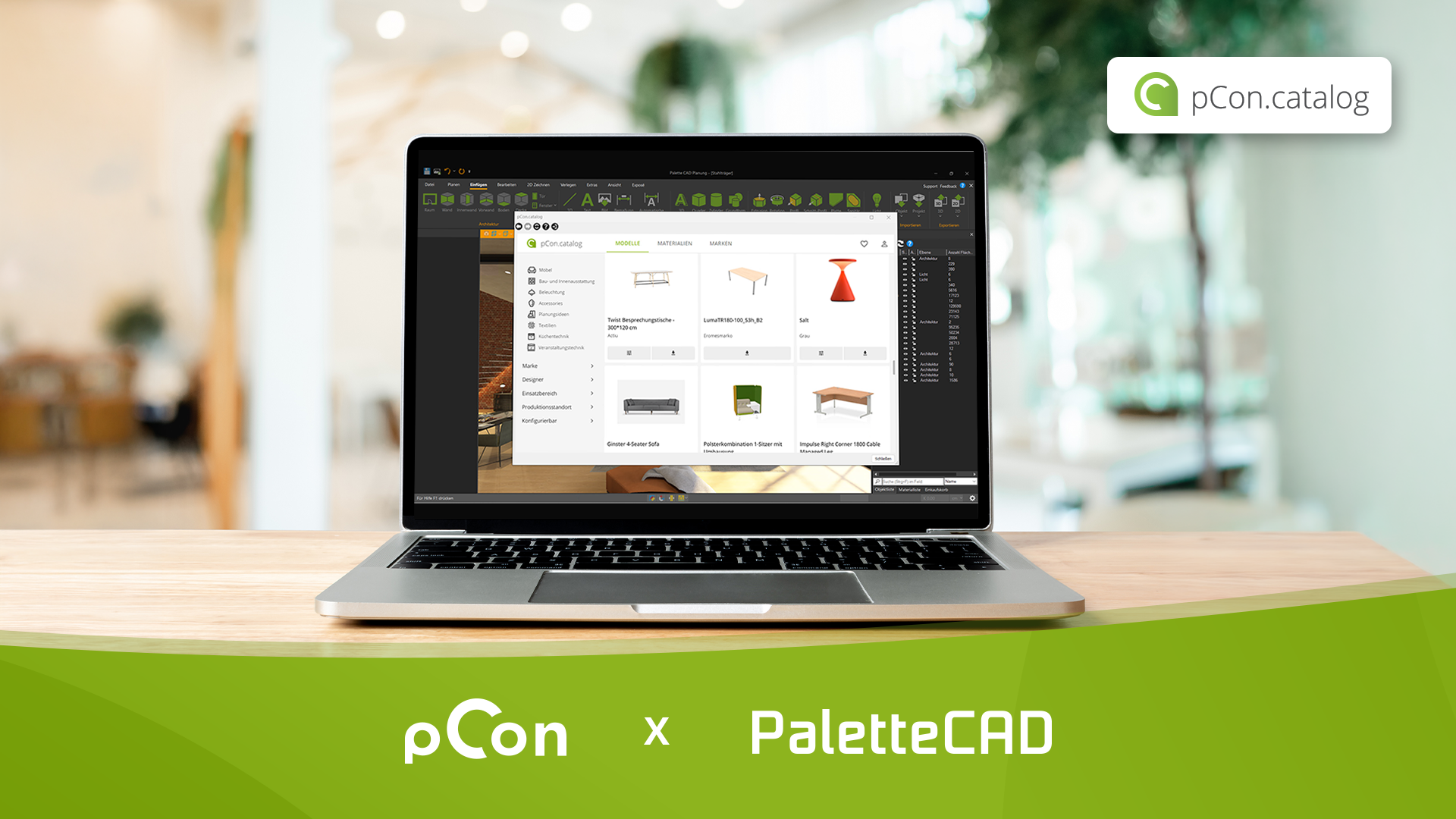 Palette CAD und pCon.catalog schaffen durchgängigen Zugang zu hochwertigen Herstellerdaten