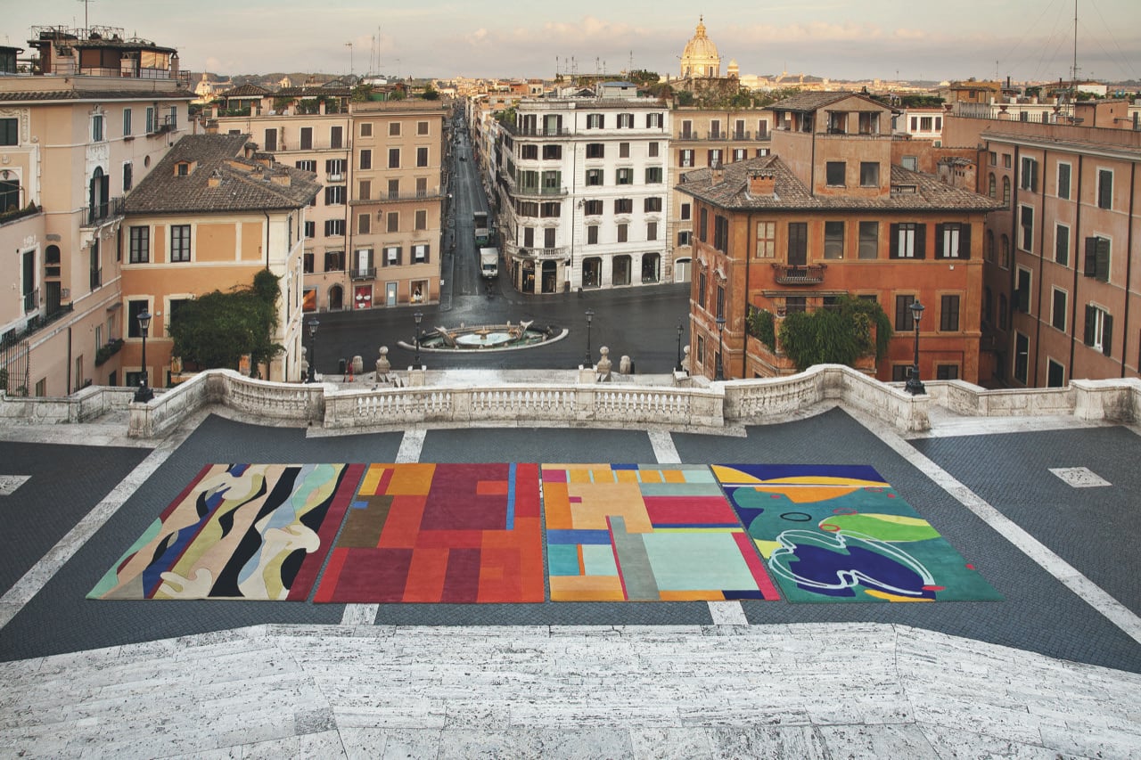 Vier Teppiche zu "Fernando Pessoa und 3 seiner Heteronyme". DRIADE. Hier in Rom, 2001