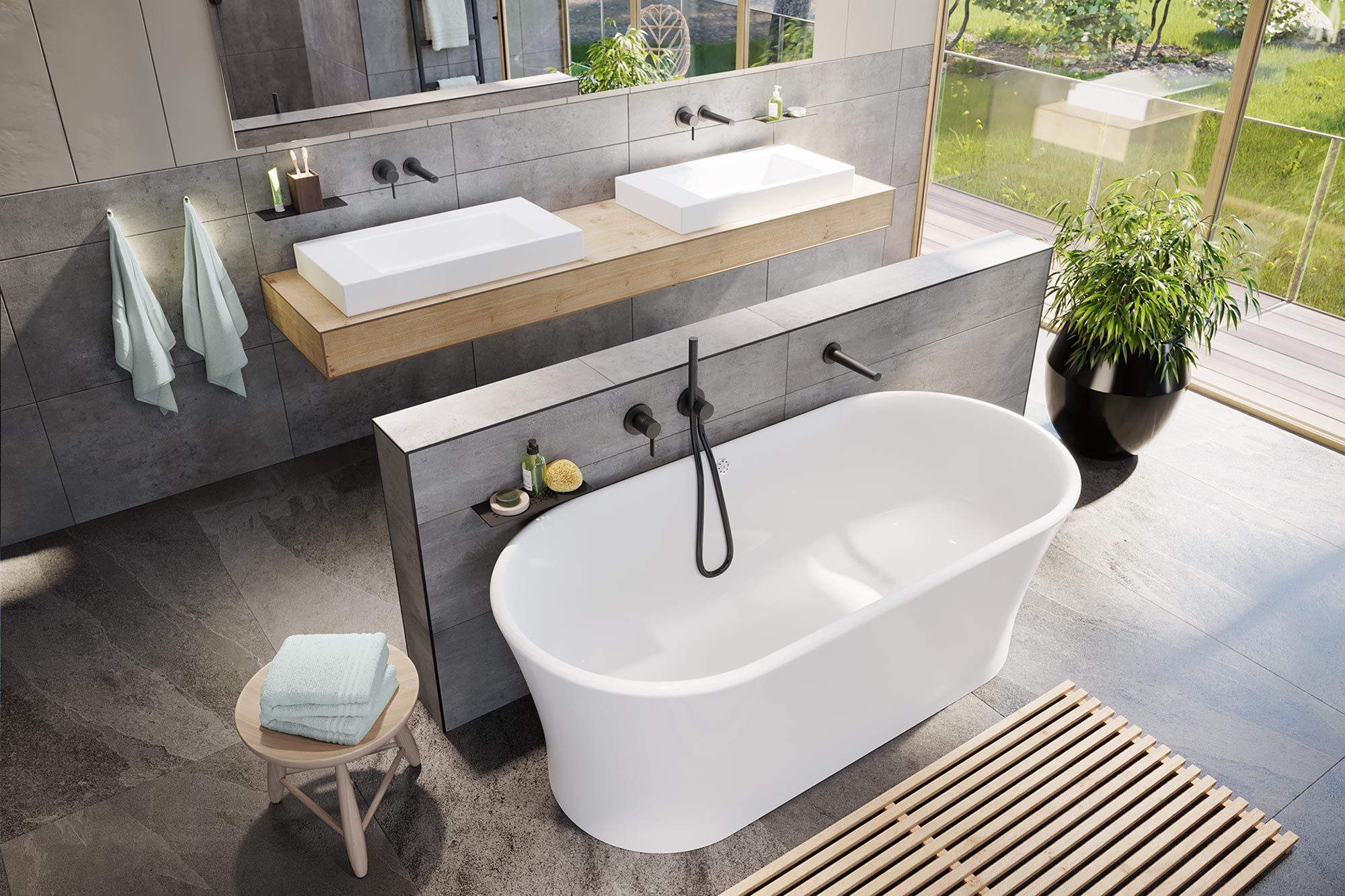 Die Farbnuancen eröffnen ein breites Spektrum an Gestaltungsmöglichkeiten – von Ton-in-Ton-Lösungen über gezielte Kontraste bis hin zu klaren Konzepten oder warmen, atmosphärischen Rauminszenierungen.