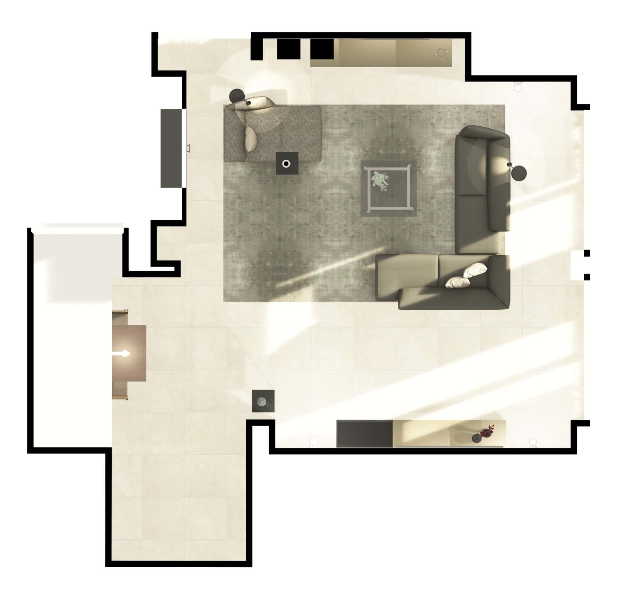 Planung der Sofaanordnung