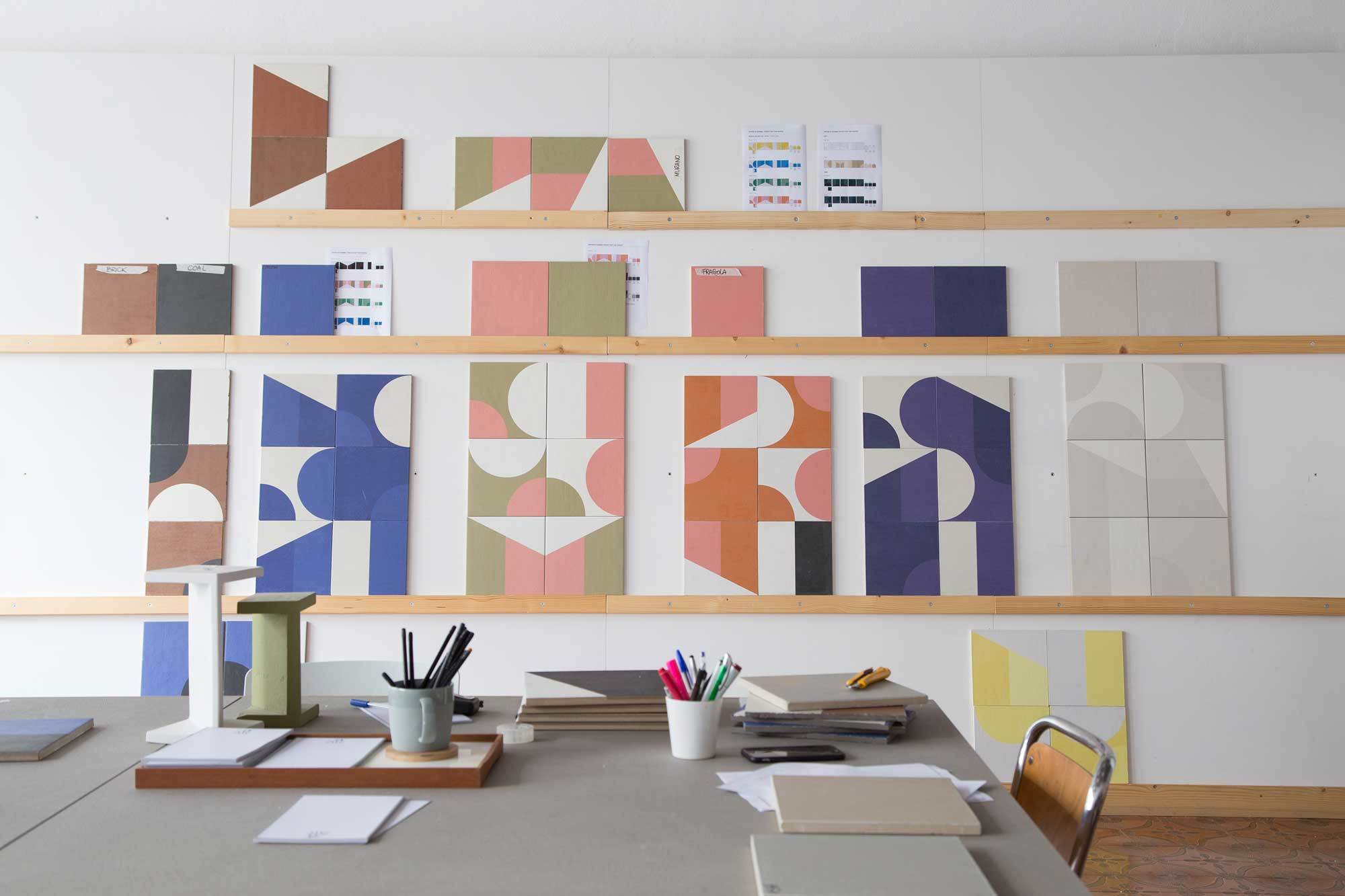MAKING-OFPrototypen der Fliesenkollektion Puzzle für Mutina im Headquarter des Unternehmens in Fiorano, 2015