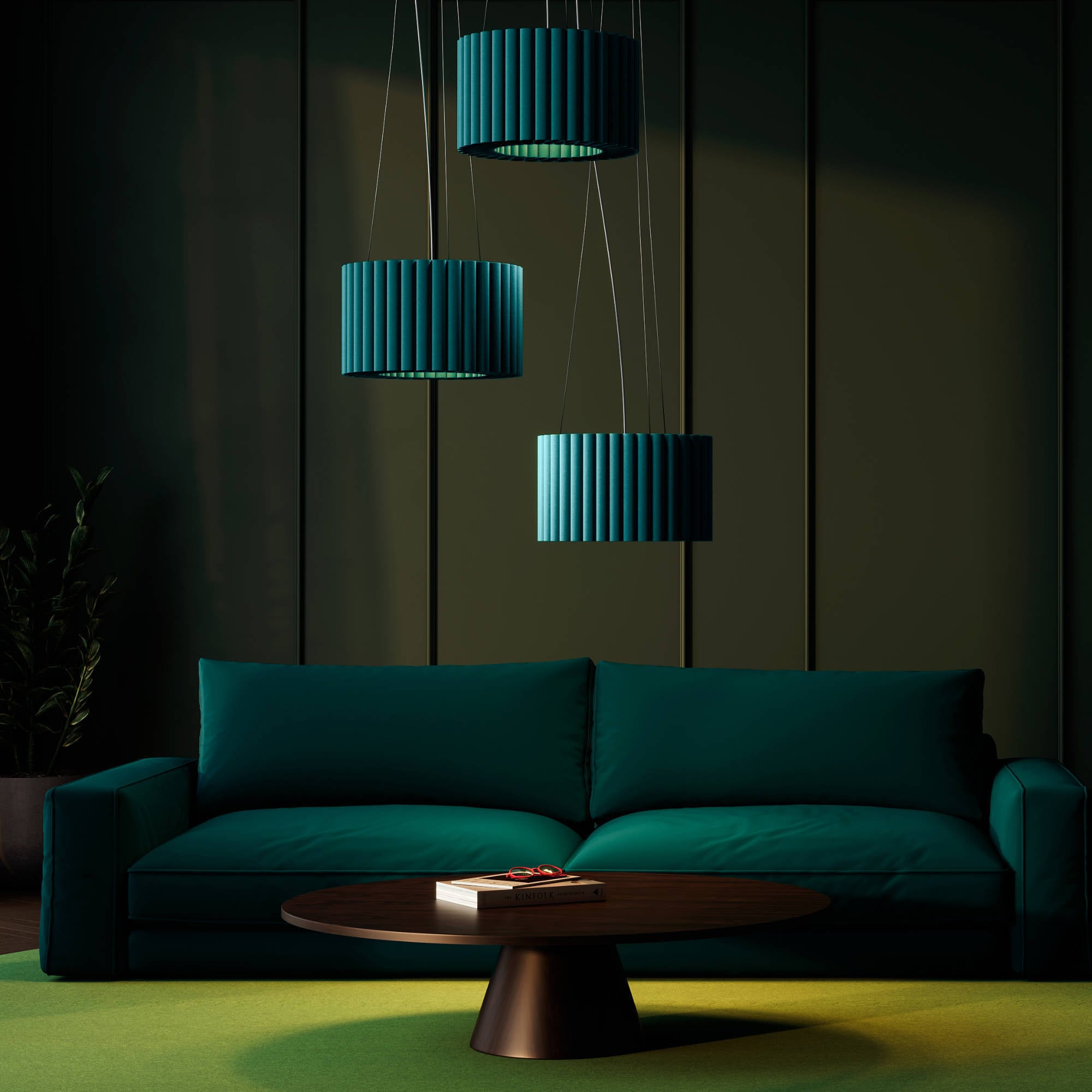 Deckenobjekte Welle mit integrierter Beleuchtung