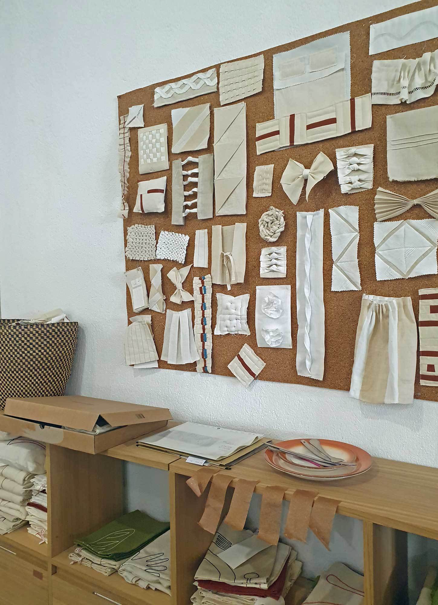 Moodboard mit Materialproben