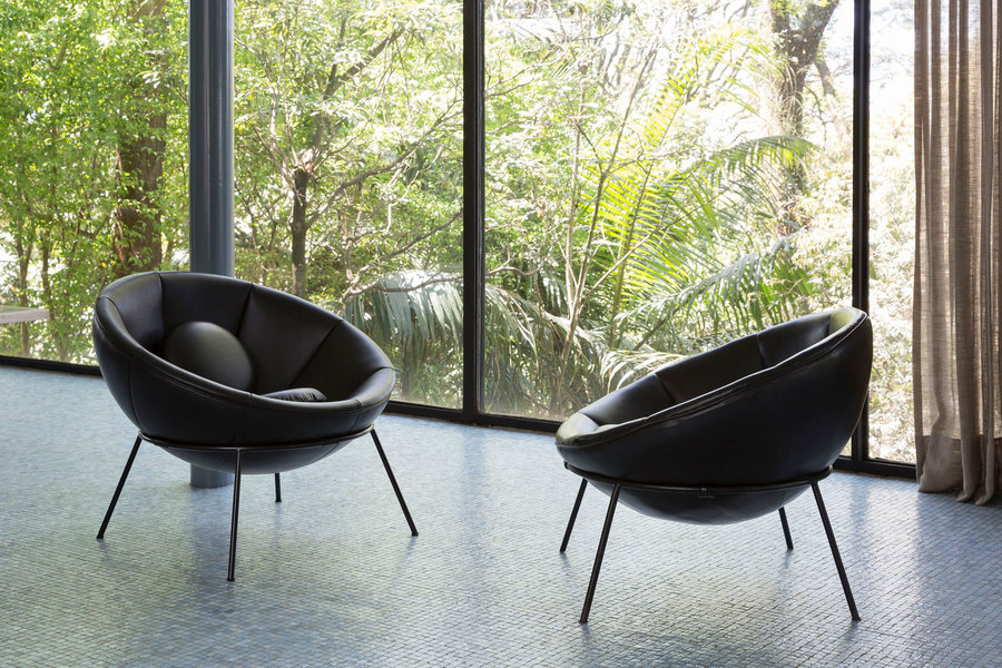 Lina Bo Bardi designed the Bowl Chair for her Casa de Vidro home, completed in 1951. Photo by Ruy Teixeira