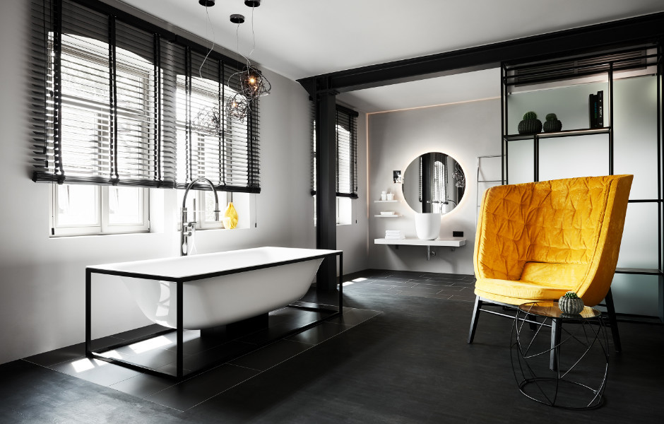 One room was equipped with an exclusive bathtub from Bette in addition to the floor-level shower.