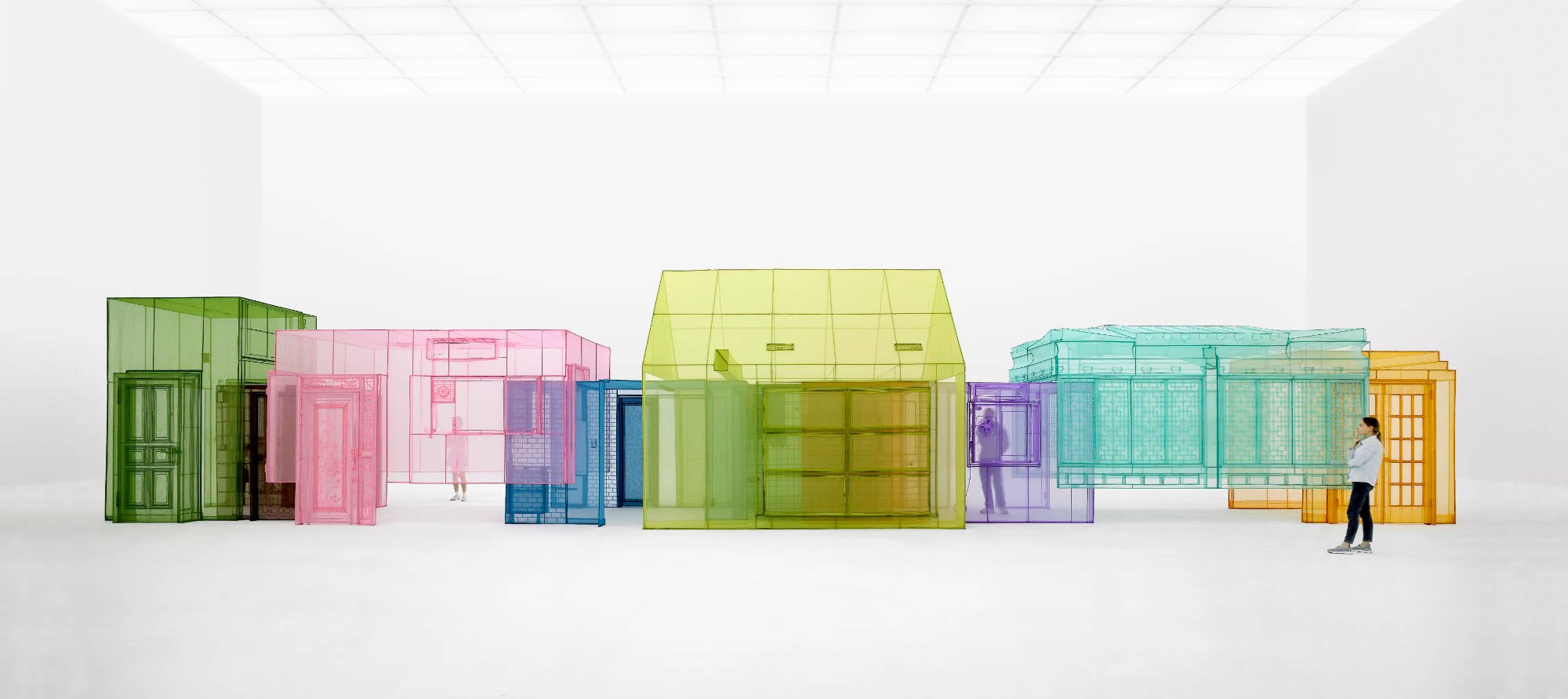 Do Ho Suh Nest/s, 2024 Polyester, stainless steel 410.1 x 375.4 x 2148.7 cm Courtesy the Artist, Lehmann Maupin New York, Seoul and London and Victoria Miro. Do Ho Suh Nest/s, 2024 Polyester, stainless steel 410.1 x 375.4 x 2148.7 cm Courtesy the Artist, Lehmann Maupin New York, Seoul and London and Victoria Miro.