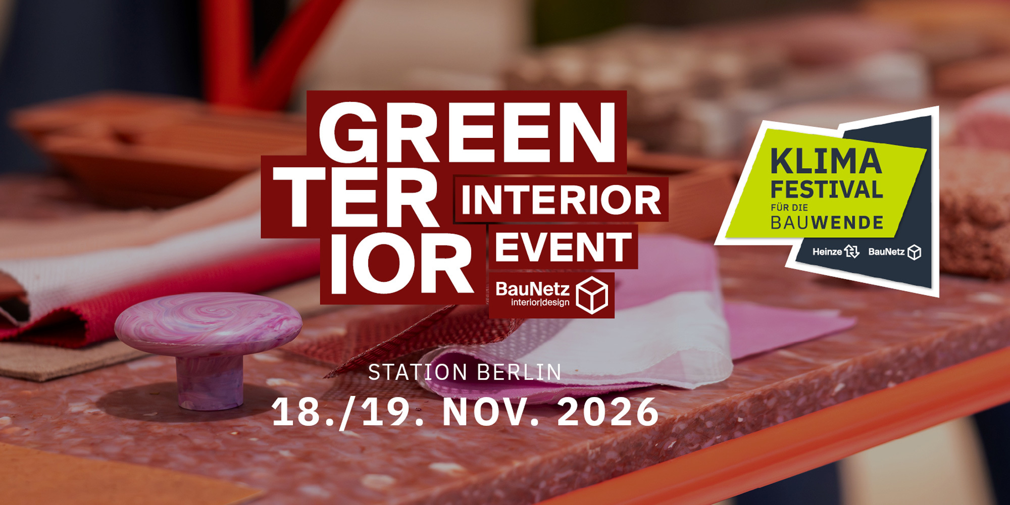 Im Rahmen des Klimafestival für die Bauwende findet das Interiorformat Greenterior in diesem Jahr zum zweiten Mal in Berlin statt. 