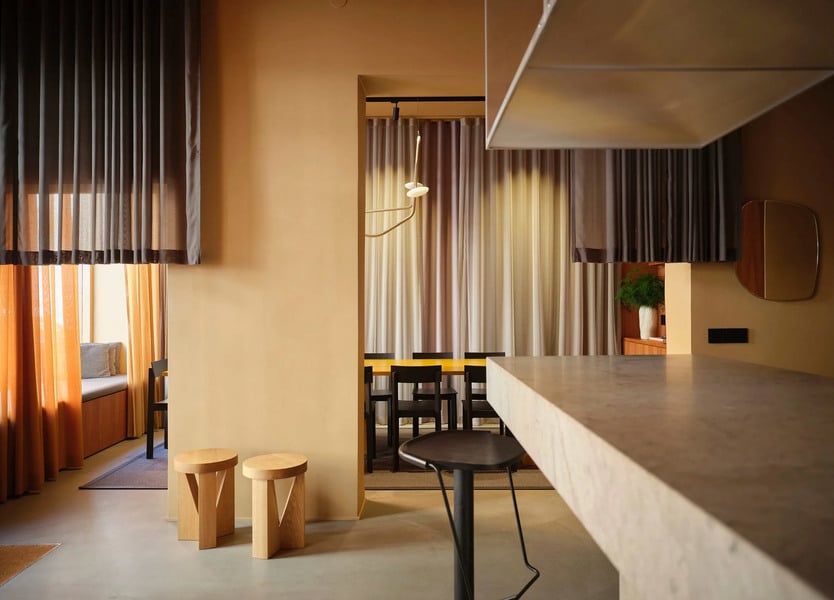 Going to a wine bar to work? At Samsen in Stockholm, the fun starts in the morning. Note Design Studio outfitted the tech consulting firm's office with a counter and bottle archive.