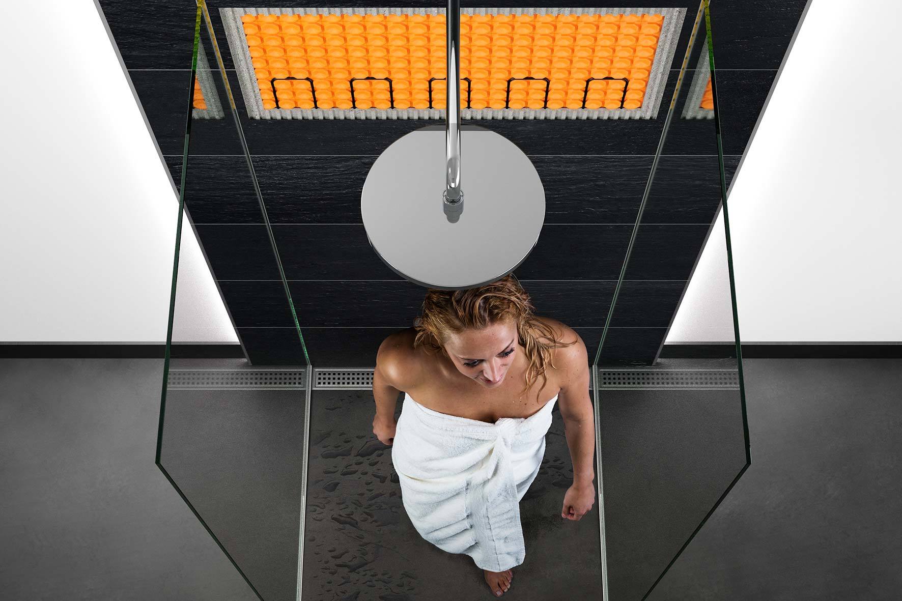 Die niedrige Noppenstruktur macht die Installation des Heizsystems DITRA-HEAT-E besonders einfach.