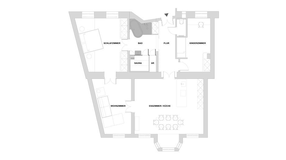 Grundriss nach dem Umbau
