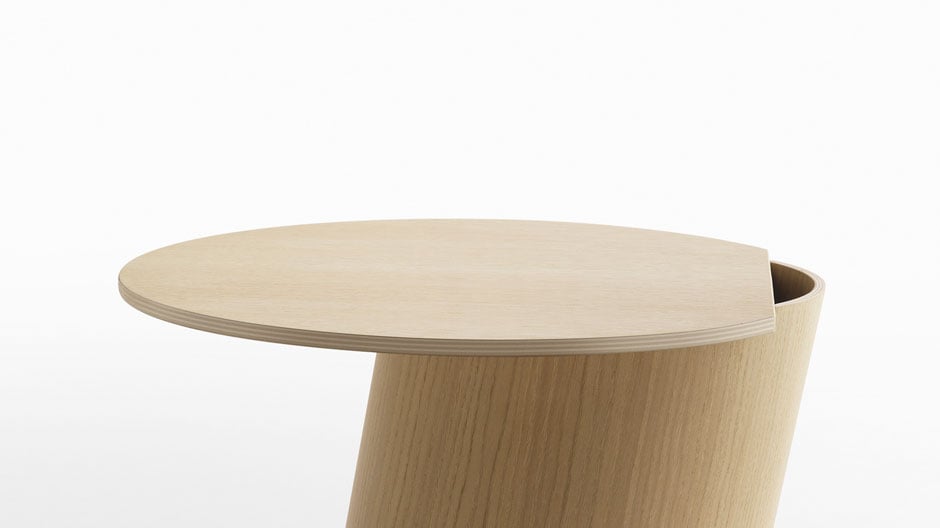 Verbergen und Offenbaren: Beistelltisch der Berliner Designer David Geckeler und Frank Michels