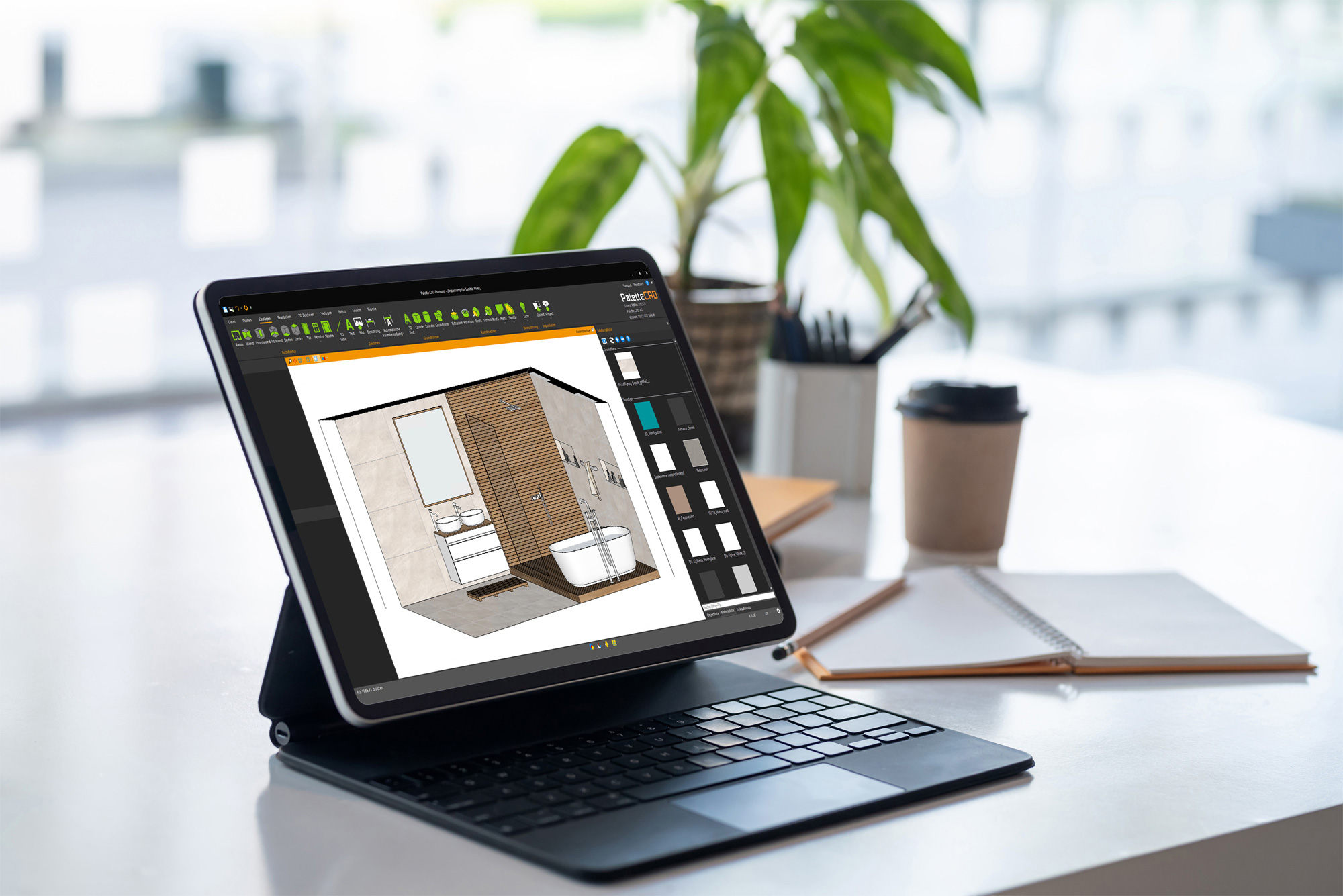 Ortsunabhängige 3-D-Raumplanung von Palette CAD