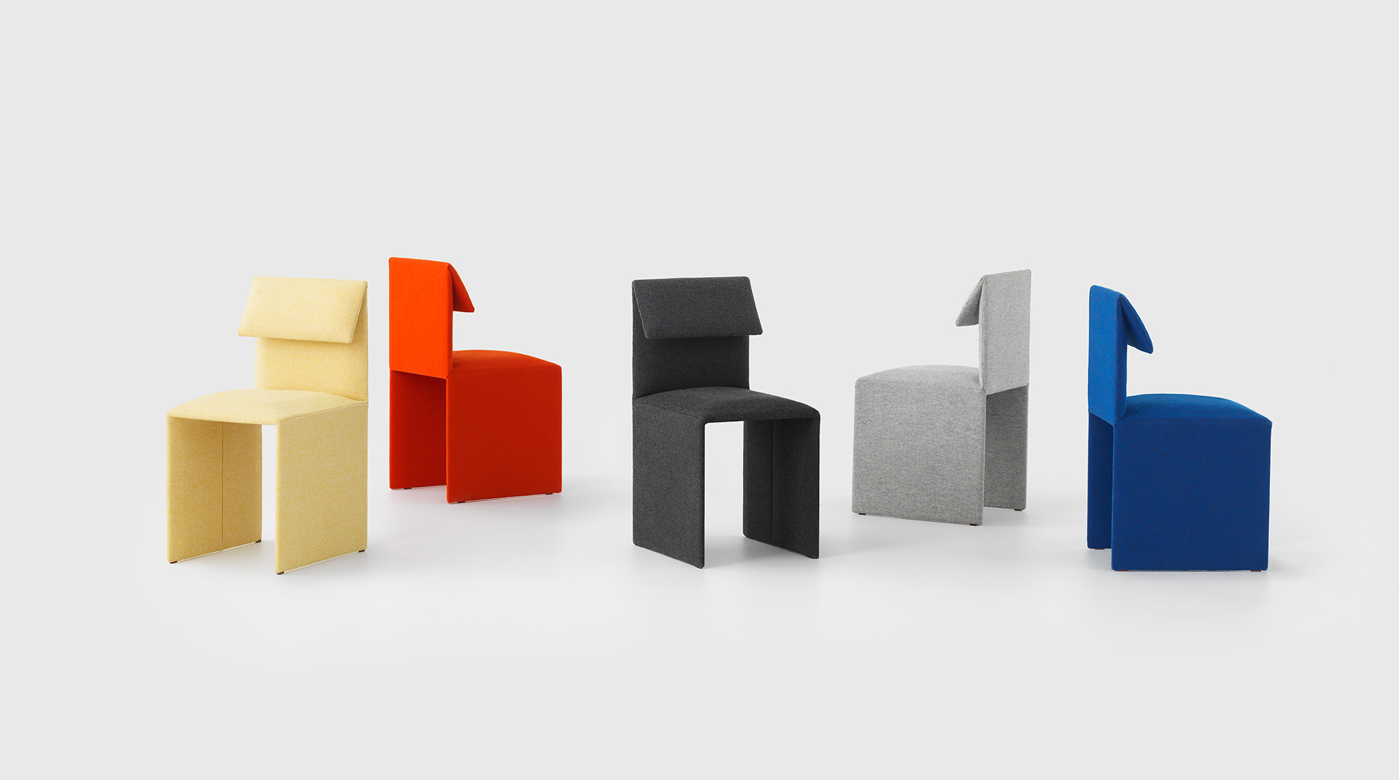 Philippe Malouins geometrischer Polsterstuhl für Resident