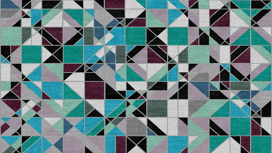 Optisches Verwirrspiel: ein Teppich auf den Spuren nautischer Tarnbemalung.