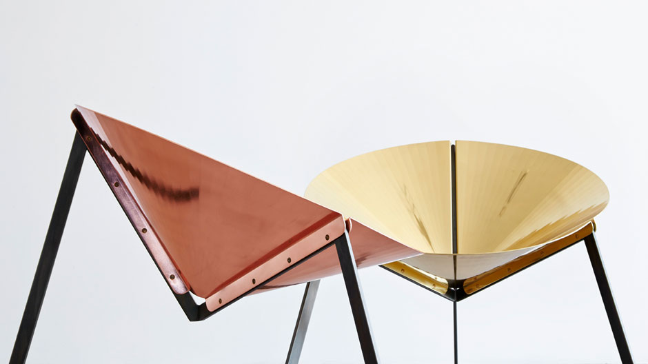 Sehnsucht nach Patina: konischer Metallsessel vom Designbüro Ivdesign aus Vicenza