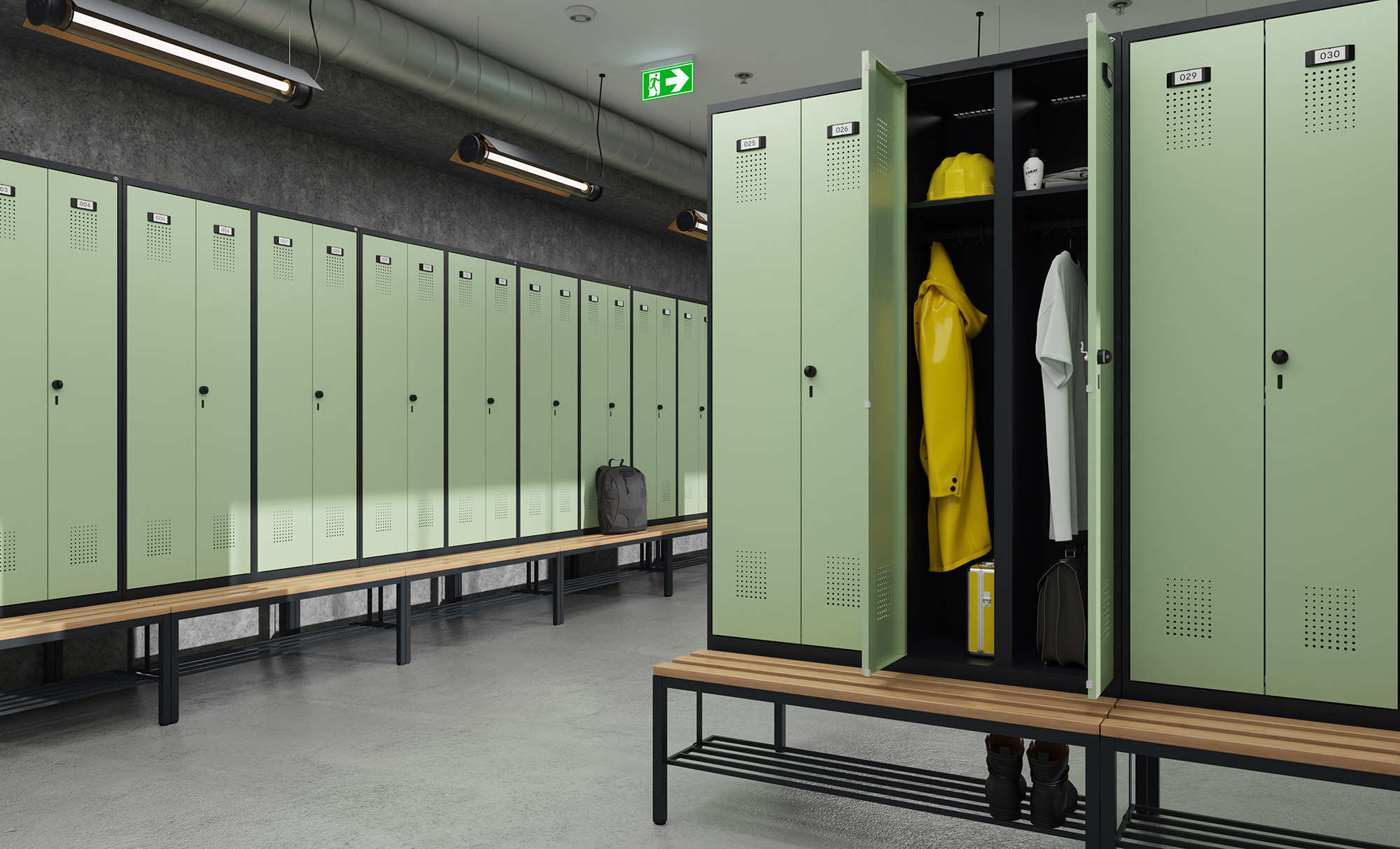 Moderner Garderobenschrank aus Stahl von C + P