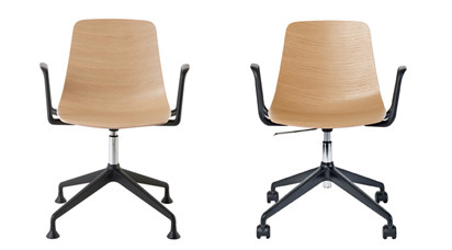 Eleganter Schalensitz aus Formsperrholz: ein Arbeits- und Konferenzstuhl von Dietiker