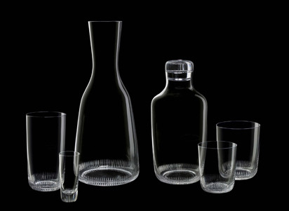 Lamellenschliff: Mario Dessi hat für den österreichischen Glashersteller Lobmeyr Tumbler und Dekanter entworfen