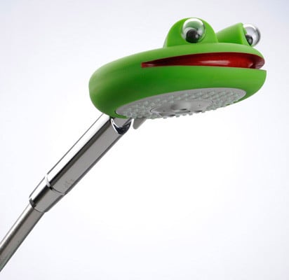 In Form eines Frosches: der quietschende Brausekopf von Hansgrohe