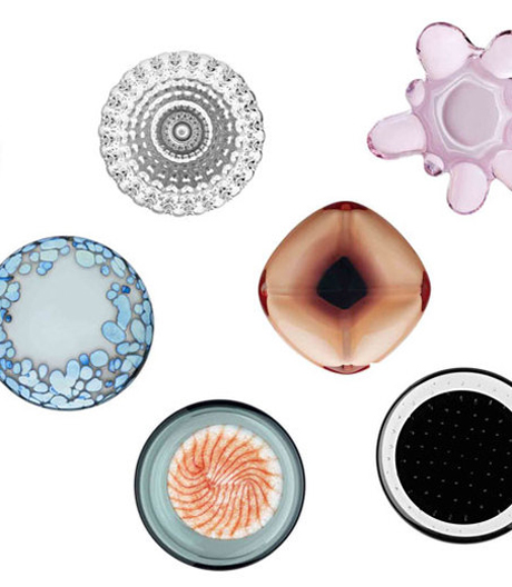 Anemone, Saturn, Koralle: mundgeblasene Wandhaken von Iittala.