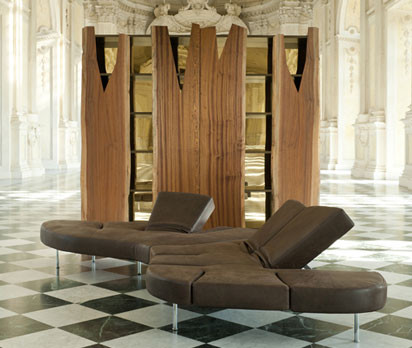 Massimo Morozzi und Francesco Binfaré setzen auf die Wirkung zerschnittener Baumstämme