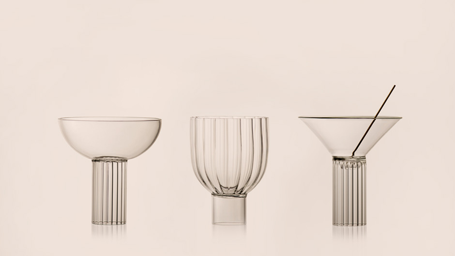 Das Gläsertrio von Agustina Bottoni gibt dem Aperitivo-Ritual die angemessene Form.