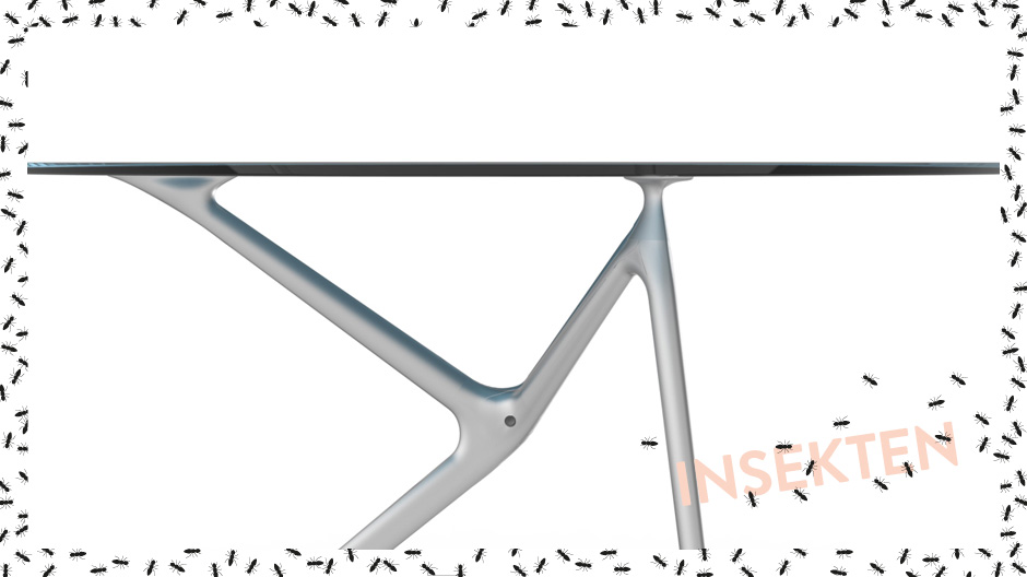 Inspiriert von der Gottesanbeterin: Tisch von Alvaro Uribe.