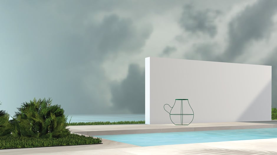 Belle Époque trifft Computergrafik: Eine ungewöhnlich filigrane Lichtskulptur für den Außenbereich