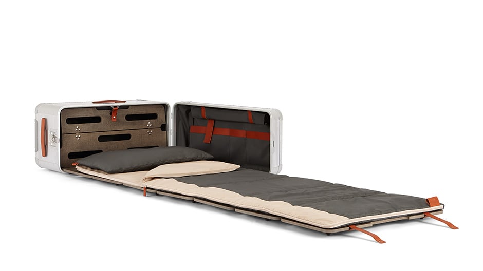 Luxuriöses Nomadentum: Marc Sadlers Bettkoffer für Fabbrica Pelletterie Milano.