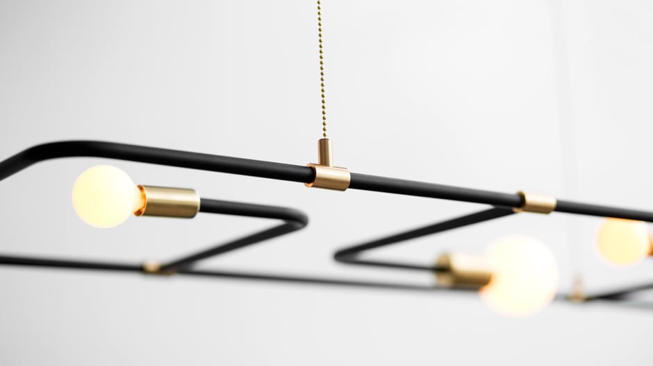 Ein chinesischer Paravent war Vorbild für diese grafisch anmutende Leuchtenkollektion aus Montreal