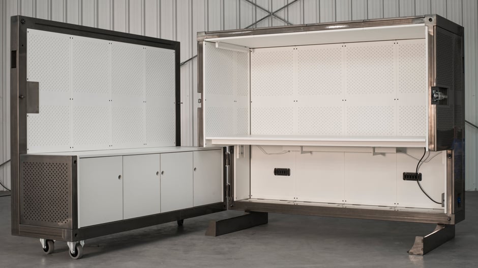 Autarkie auf Rollen: Arbeitsplatzmodul von Beehive