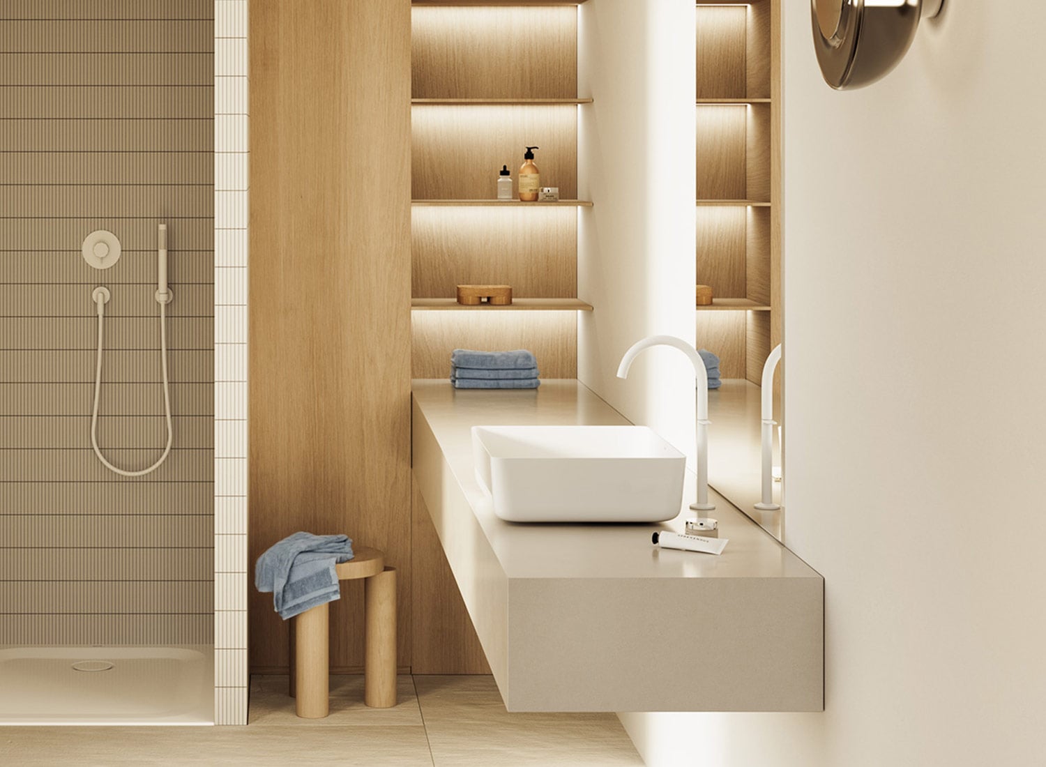 Eckiger Aufsatzwaschtisch aus Titan-Stahl von Bette