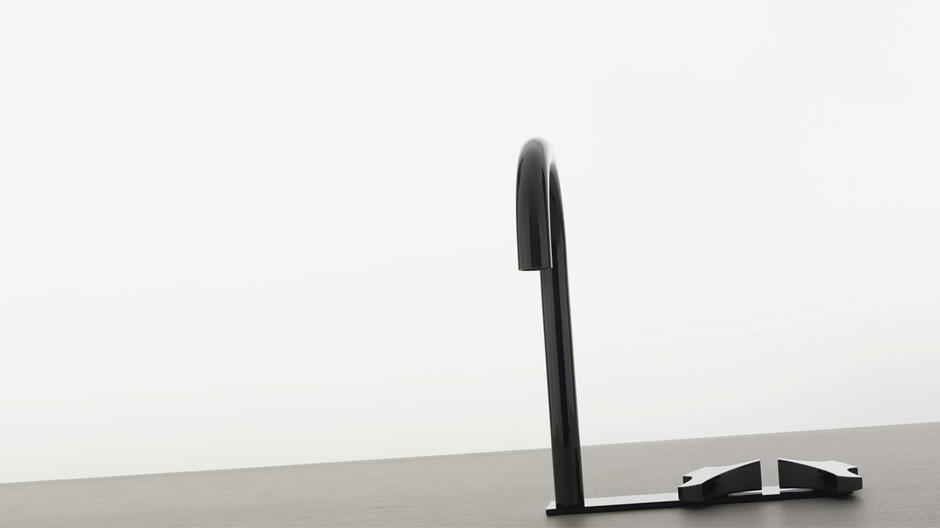 Schwarzer Edelstein: Diese Armaturenserie wurde mit einer Mixtur aus Diamantenpulver und Grafit beschichtet