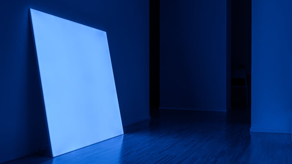 Leuchtende Leinwand: Die Bodenleuchte von Davide Groppi macht das Licht zu einem Kunstwerk