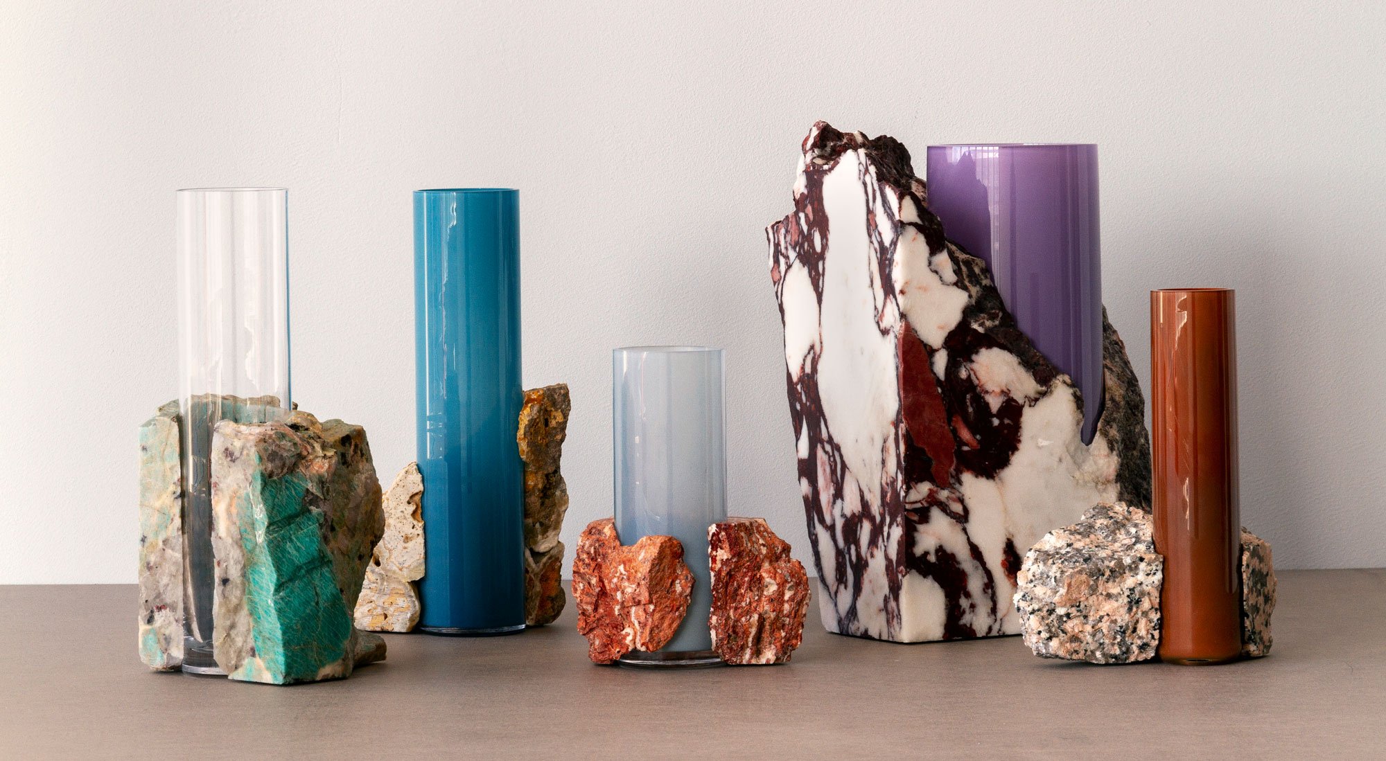 Vasen aus Marmor und Glas von Studio EO