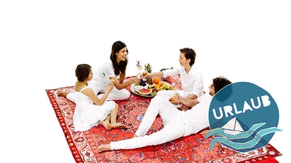 Ein Orientteppich von Fatboy – zum Picknicken am Strand oder im Wald.