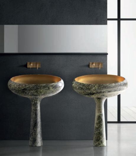 Wie aus dem Ei gepellt: Waschbecken des italienischen Marmorspezialisten Kreoo