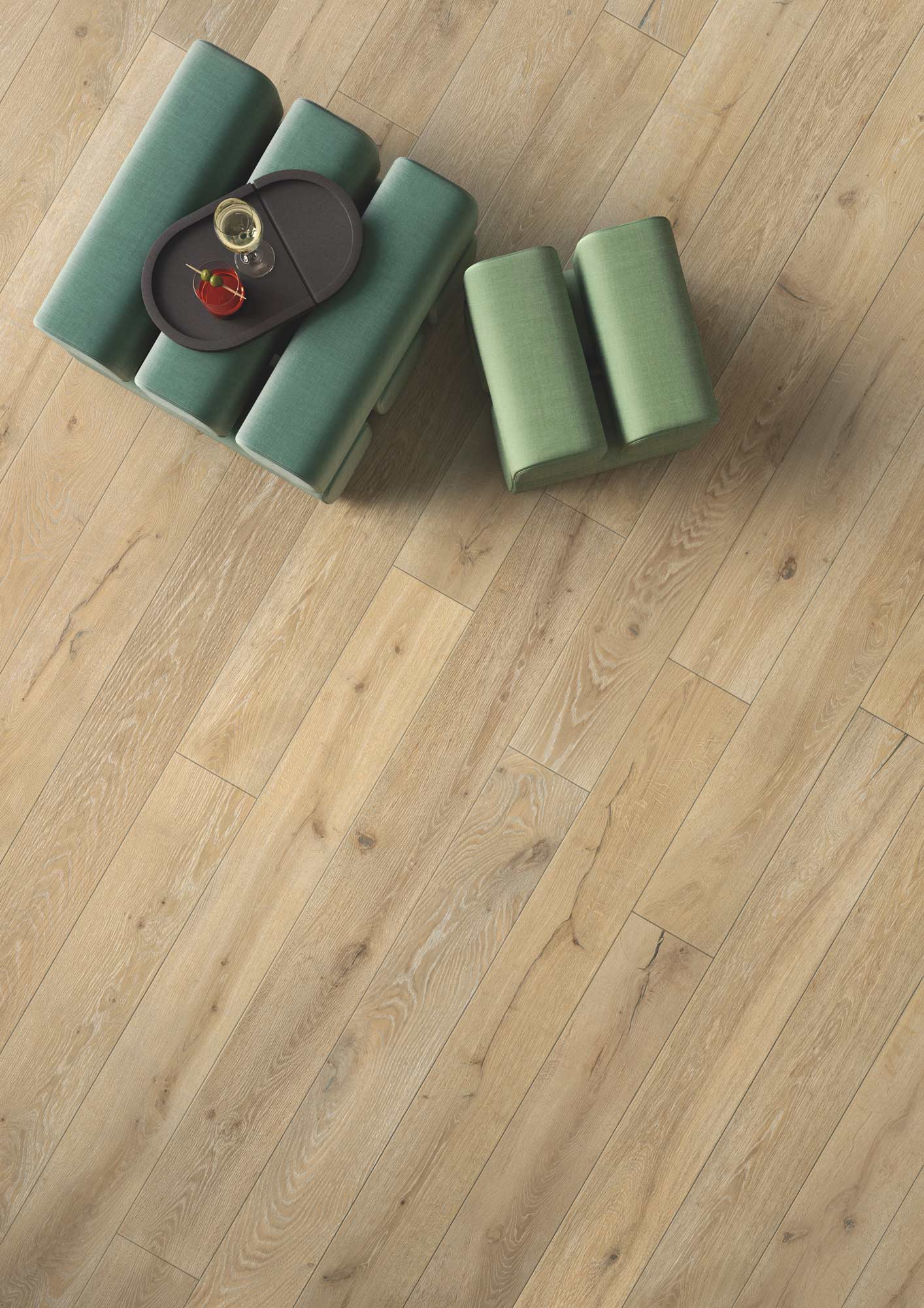 Feinsteinzeugserie in Holzoptik von Ceramiche Keope