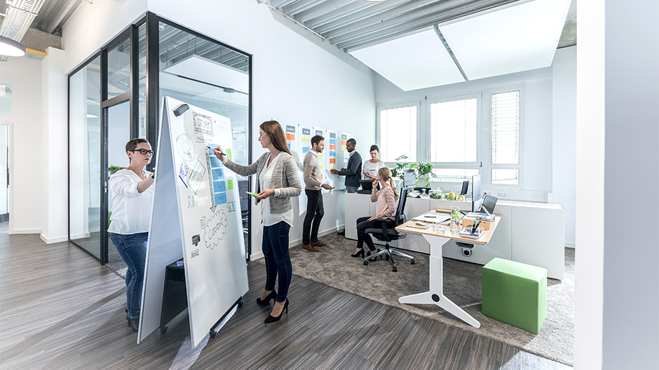 Mobiles Board-System von Sigel für das Büro