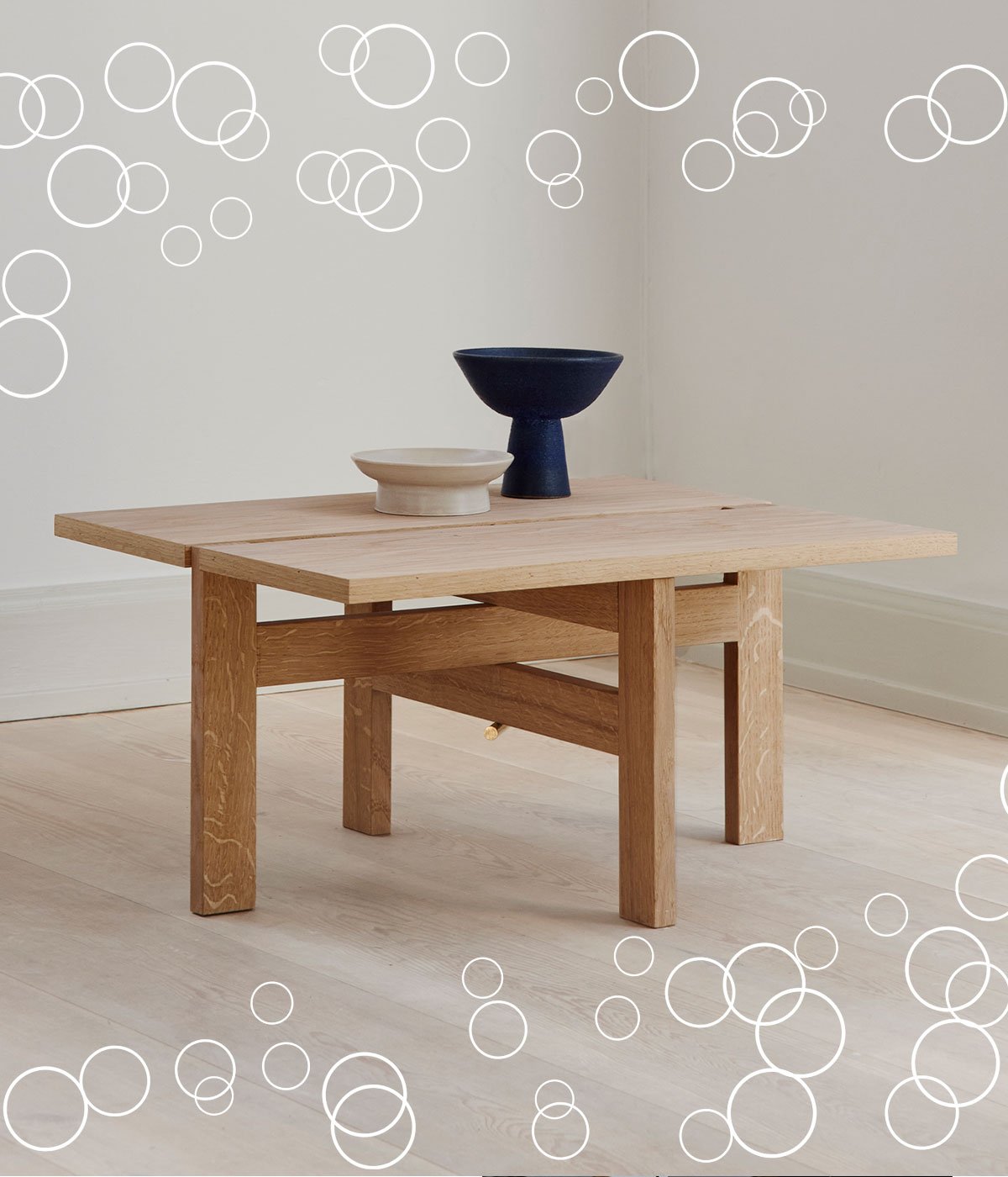Geometrischer Couchtisch aus Eichenholz von Moebe