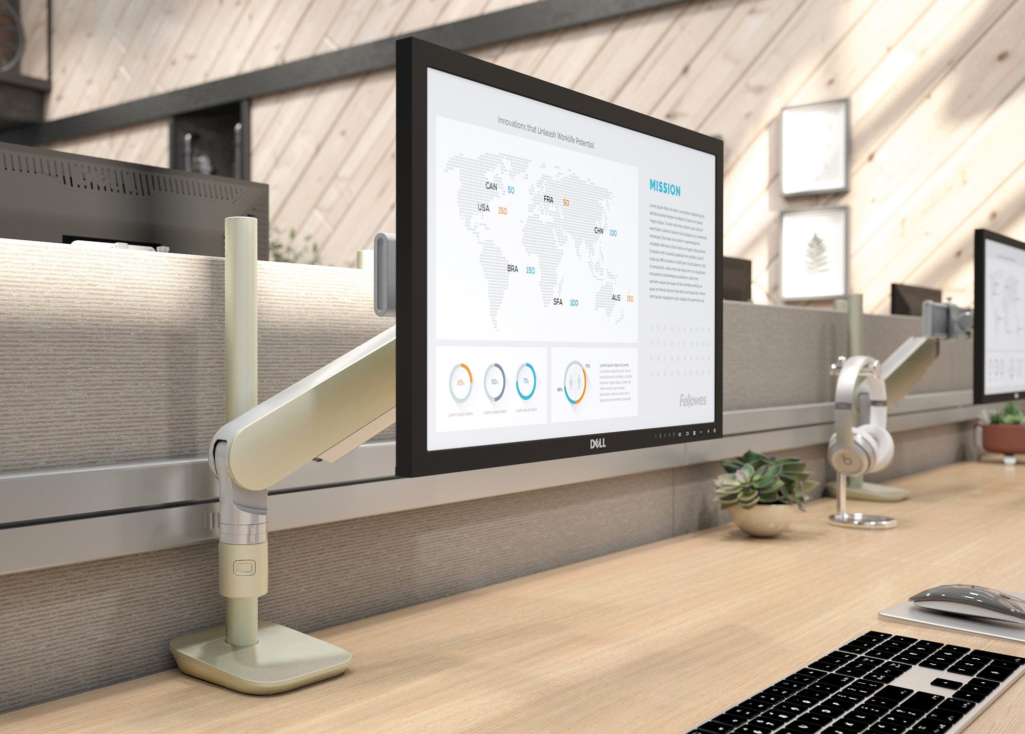 Monitorarmserie in neun Farben von Fellowes