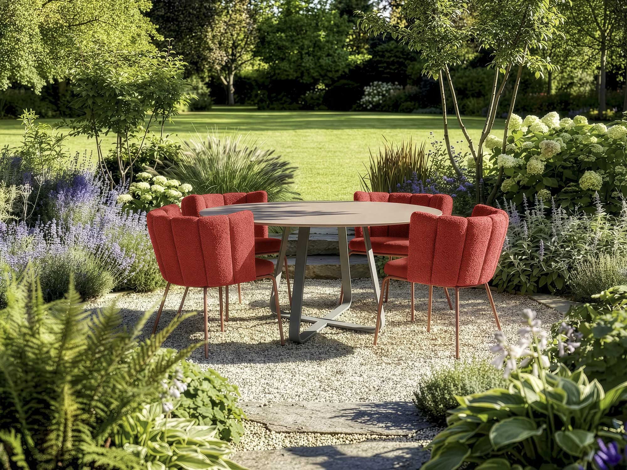 Wetterfeste Version des blütenhaften Stuhls von Monica Armani für KFF