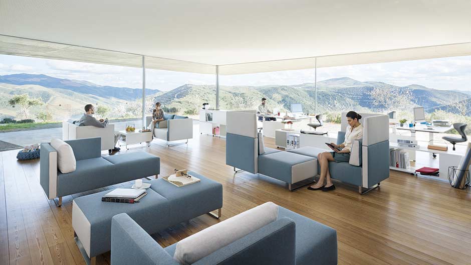 Der Name ist Programm: Polstermöbelsystem von Sedus als Rückzugsort für den Open Space