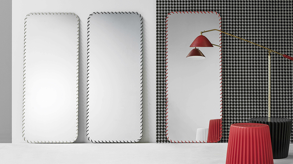 Umlaufende Naht: neuer Spiegel von Ryosuke Fukusada für Bonaldo.