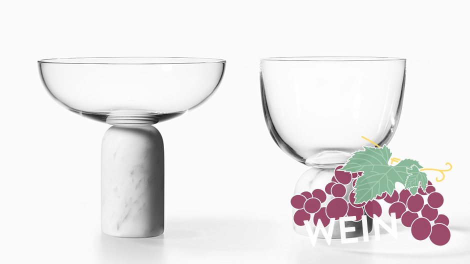 Lee Brooms Weingläser sind standfest mit Carrara und klar mit gläserner Krone