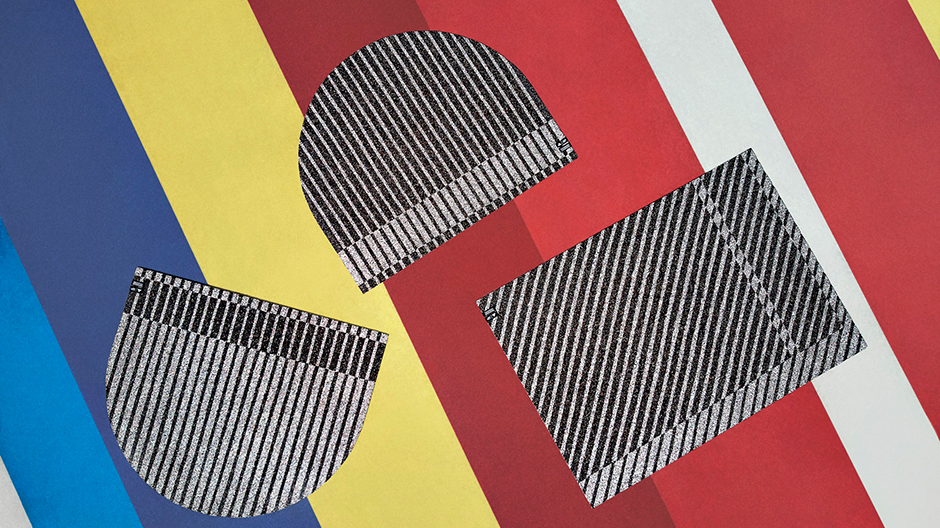 Teppich-Prototypen aus Sneaker-Pellets von Simone Post.