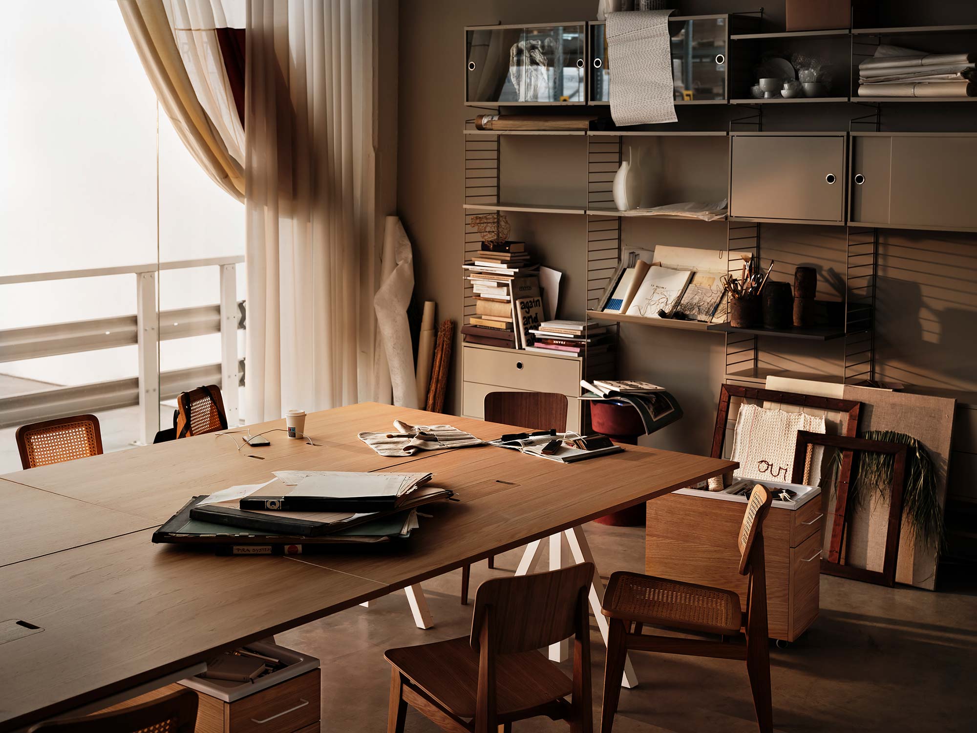 Flexibles Schreibtischsystem von Anna von Schewen und Björn Dahlström für String Furniture