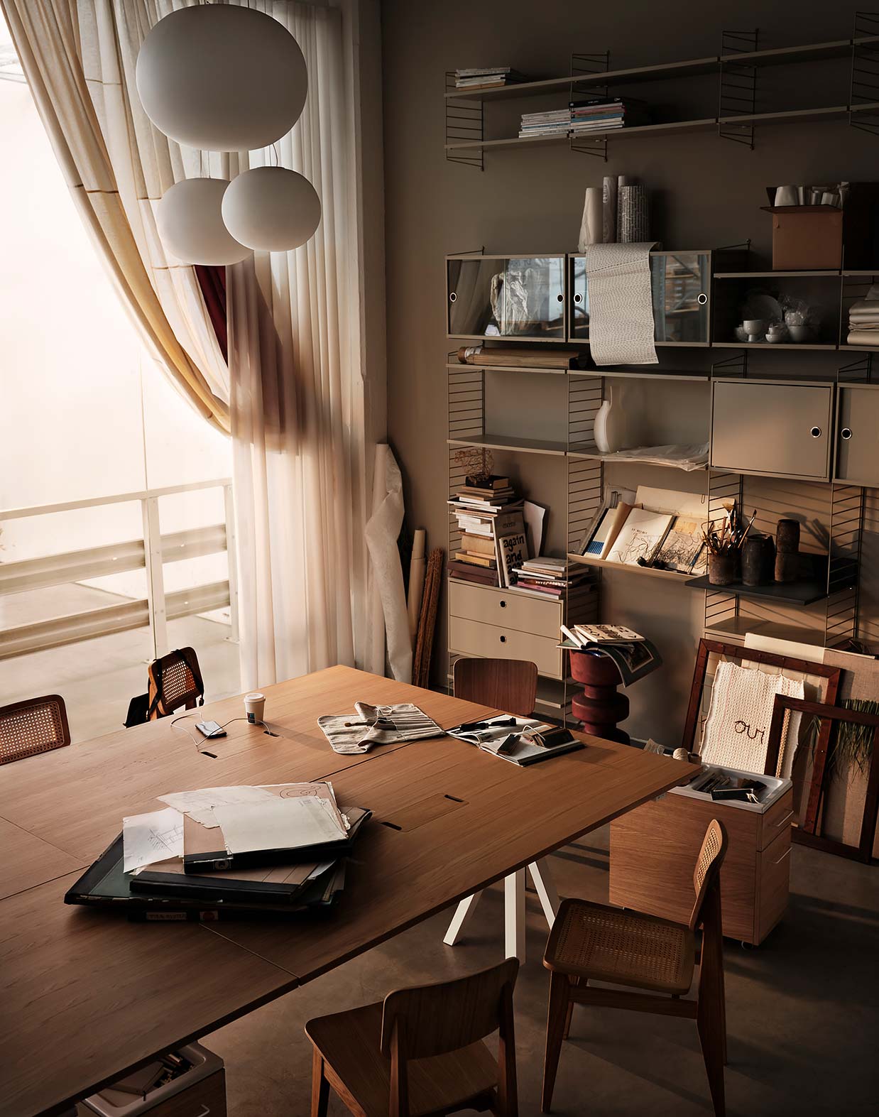 Flexibles Schreibtischsystem von Anna von Schewen und Björn Dahlström für String Furniture